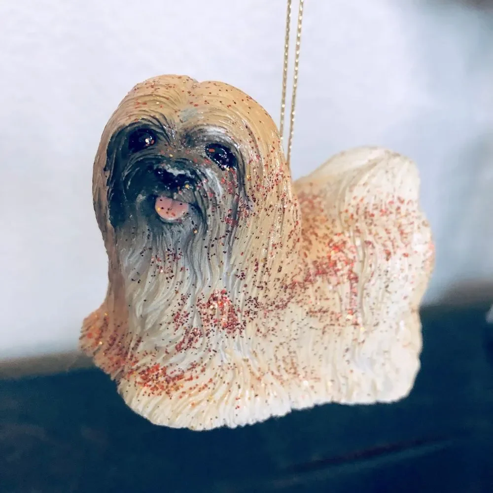Shih Tzu Dog Glittery Holiday Christmas Ornament